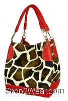 Animal Jiraf Print Handbag G5415 RED