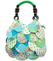 Patch Work Circle Turqoise Lime Handbag 33703 TL