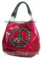 Leather Handbag 915PE-Solid Fuschia